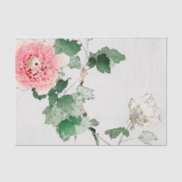 Papel seda japonés de la impresión del Peony