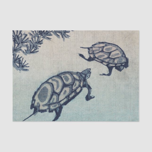Papel seda JAPONÉS de la TORTUGA de WOODBLOCK (Anverso)