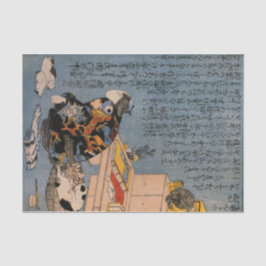 Papel seda JAPONÉS del CAT Y del HOMBRE de la