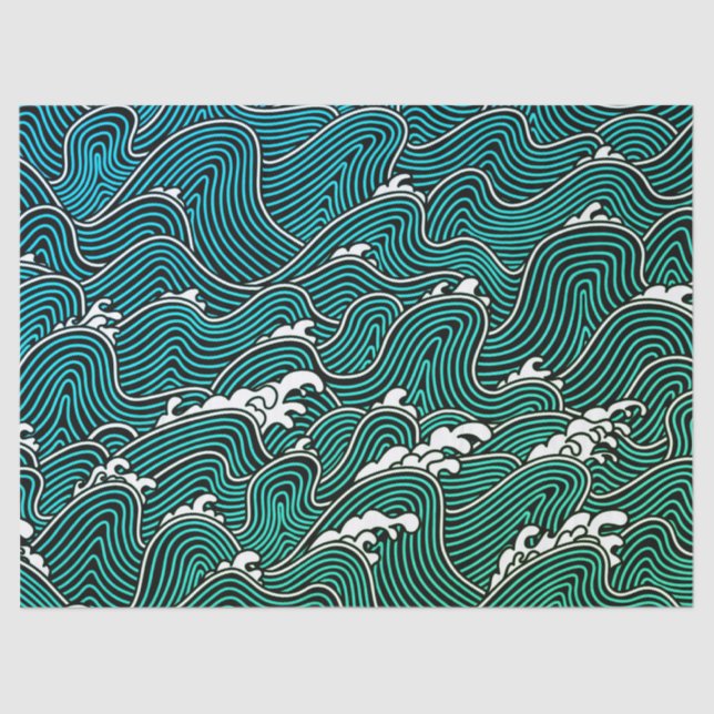 Papel seda JAPONÉS del MODELO de ONDA (Anverso)
