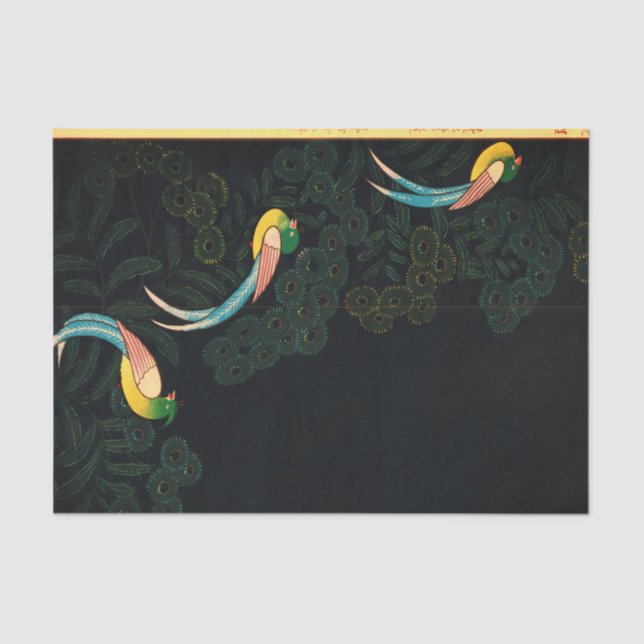 Papel seda JAPONÉS del PÁJARO (Anverso)