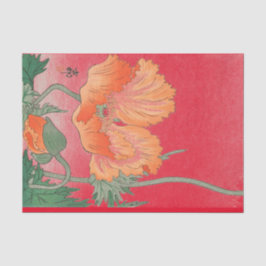 Papel seda JAPONÉS ROJO de la IMPRESIÓN de la