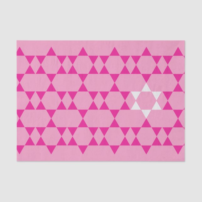 Papel seda judío rosado de la estrella (Anverso)