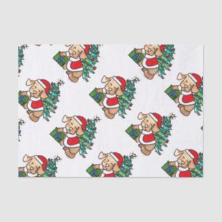 Papel seda lindo estupendo del perro del navidad