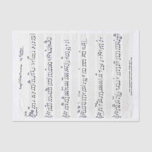 Papel seda manuscrito de la partitura (Anverso)