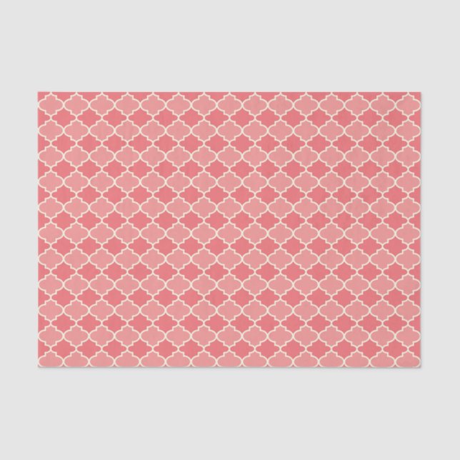 Papel seda marroquí rosado del enrejado del (Anverso)