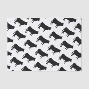 Papel seda negro de la impresión de la vaca