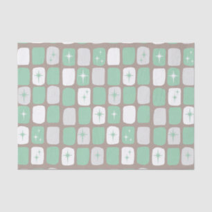 Papel seda retro de Starbursts del jade