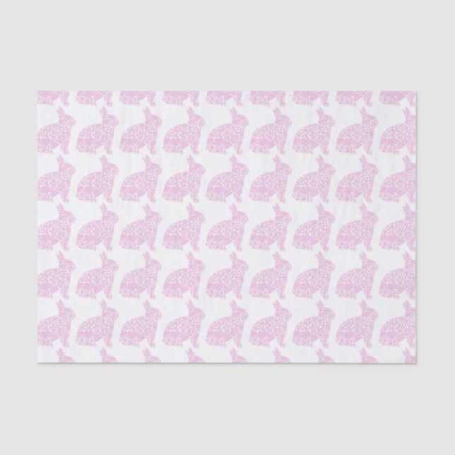 Papel seda rosado del papel de regalo del conejito (Anverso)