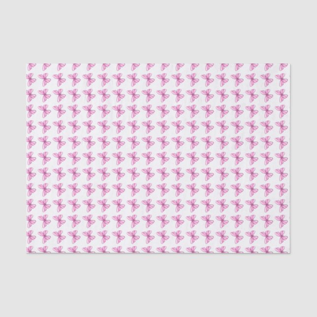 Papel seda rosado minúsculo de la mariposa (Anverso)