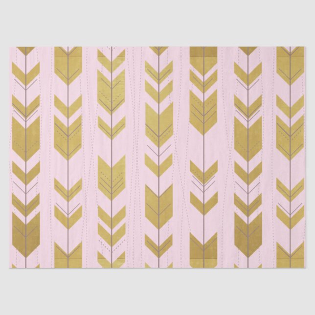 Papel seda tribal de las flechas del oro rosado (Anverso)