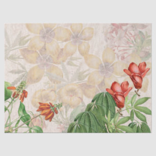 Papel seda tropical botánico de las flores del