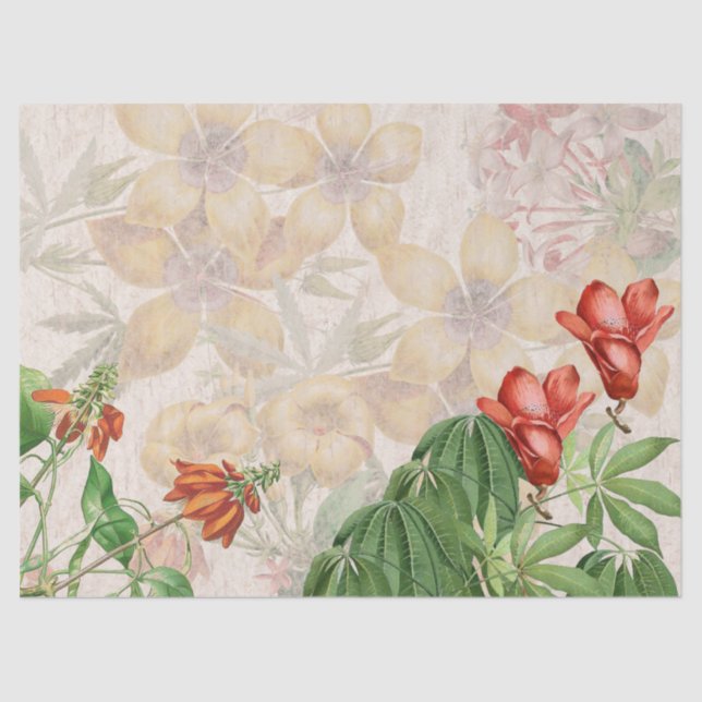 Papel seda tropical botánico de las flores del (Anverso)