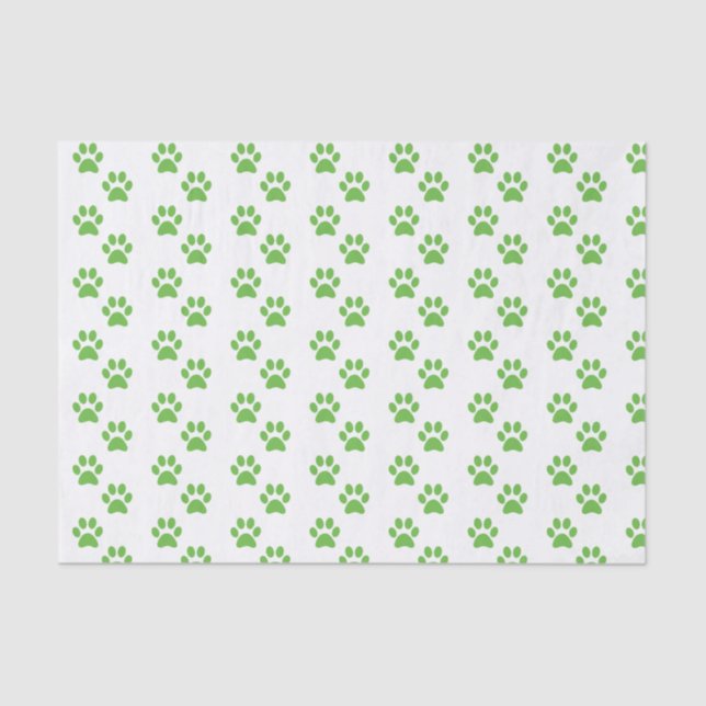Papel seda verde de la impresión de la pata (Anverso)
