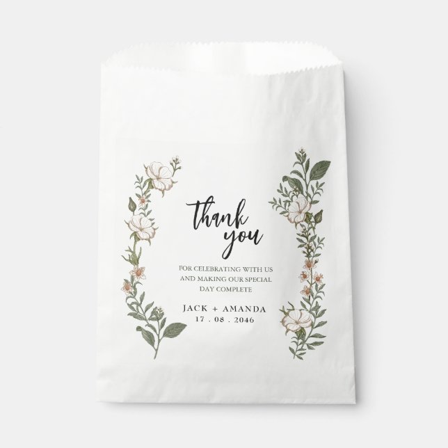 Papel Sencilla bolsa de favoritos de boda inmadura (Anverso)