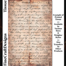 Papel Sepia Aged Elegant Escribiendo Decoupage DC8