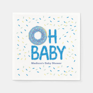 Papel Servilleta azul de Baby Shower del buñuelo
