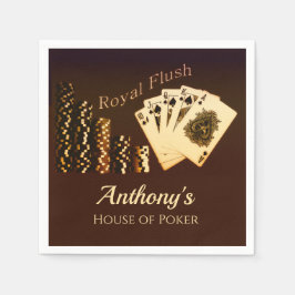 Papel Servilleta con tema de póquer Royal Flush