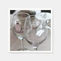 Servilleta copa de vino de novia