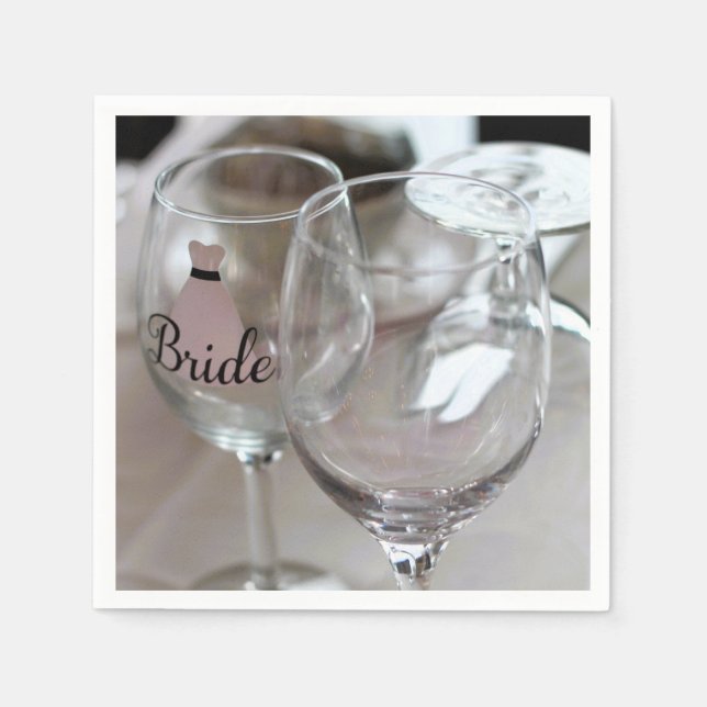 Papel Servilleta copa de vino de novia (Anverso)