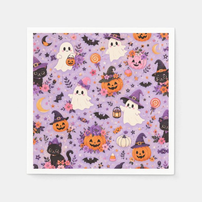 Papel Servilleta cuadrada de Halloween linda (Anverso)