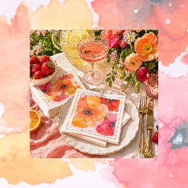 Papel Servilleta de Acuarela Floral Brillante