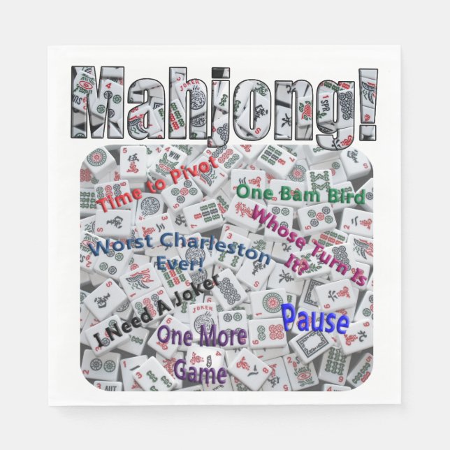 Papel Servilleta de almuerzo de dichos de Mahjong (Anverso)