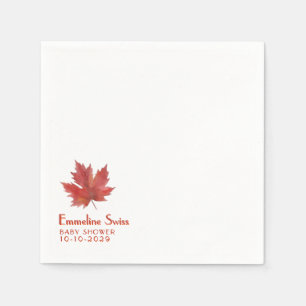 Papel Servilleta de baby shower con follaje de otoño min