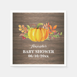 Papel Servilleta de Baby Shower de Calabaza de Otoño Rús