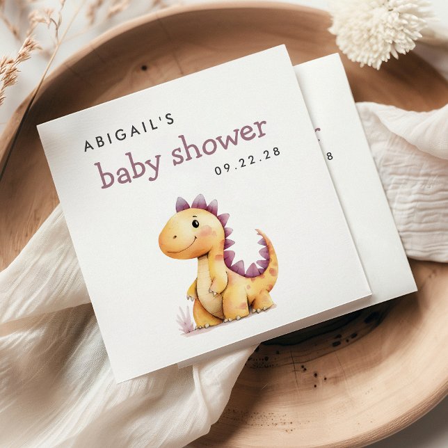 Papel Servilleta de baby shower de dinosaurio naranja mo (Subido por el creador)