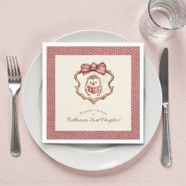 Papel Servilleta de Baby Shower de Erizo con Lazo de Ros