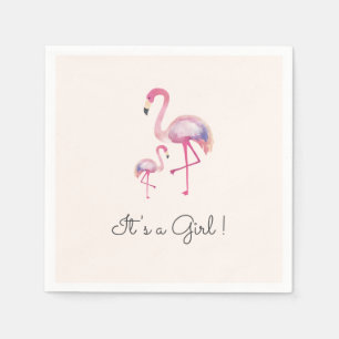 Papel Servilleta de baby shower de flamenco de niña