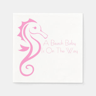 Papel Servilleta de Baby Shower del Seahorse (chica)