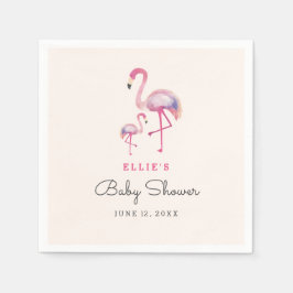 Papel Servilleta de Baby Shower Flamingo Rosa