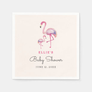 Papel Servilleta de Baby Shower Flamingo Rosa