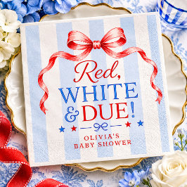 Papel Servilleta de Baby Shower Roja Blanca y a Tiempo