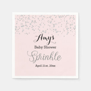 Papel Servilleta de Baby Shower Rosa con Purpurina de Pl