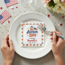 Servilleta de Baby Shower Rústica Americana