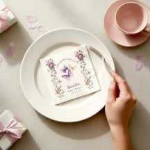 Servilleta de baby shower 'Una pequeña mariposa'
