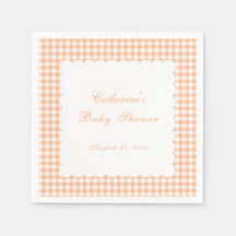 Servilleta de bebé clásico de gingham naranja