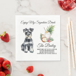 Papel Servilleta de bebida con firma de boda de Schnauze