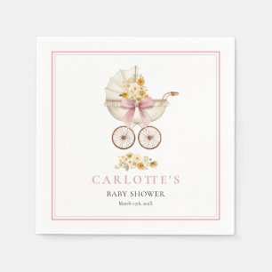 Papel Servilleta de bienvenida para baby shower Carruaje