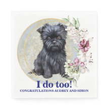 Servilleta de boda Affen Pinscher con foto de masc