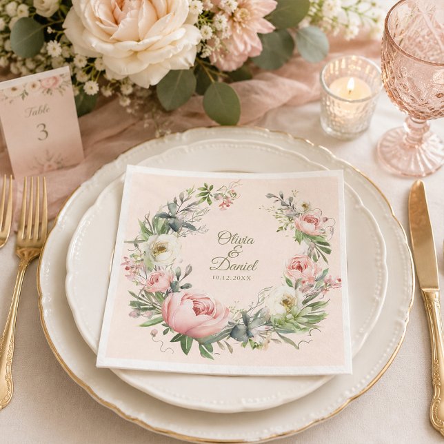 Papel Servilleta de boda Blush Peony (Blush Peony Wedding Napkin)