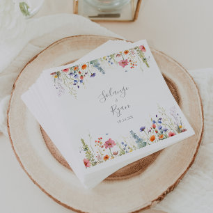 Papel Servilleta de boda botánica pradera rústica