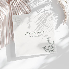 Papel Servilleta de boda botánica verde salvia minimalis