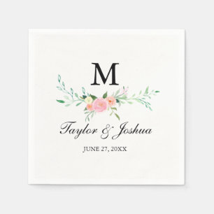 Papel Servilleta de boda con acuarela de flor silvestre