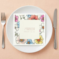 Servilleta de boda con flores silvestres de verano