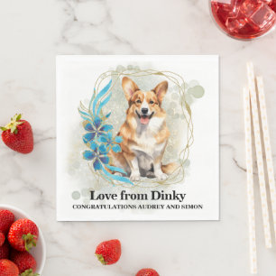 Papel Servilleta de boda con foto de Pembroke Welsh Corg