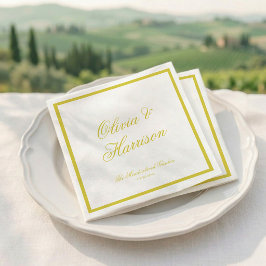 Papel Servilleta de boda con letra script elegante amari